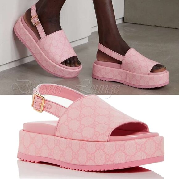 Gucci | Shoes | New Gucci Angelina Gg Pink Supreme Canvas